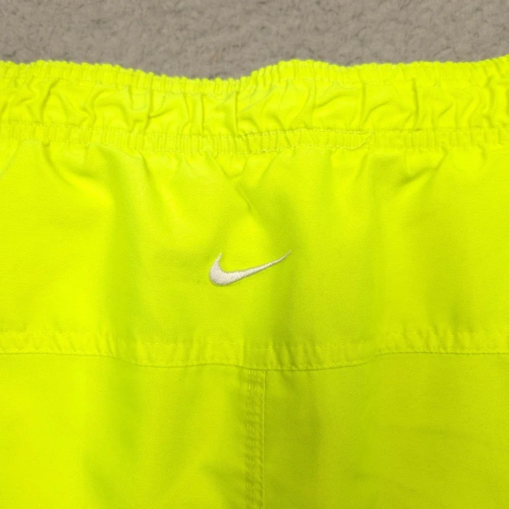 Nike Swim Trunks Mens XL Neon Yellow Elastic Waist Drawstring Pockets